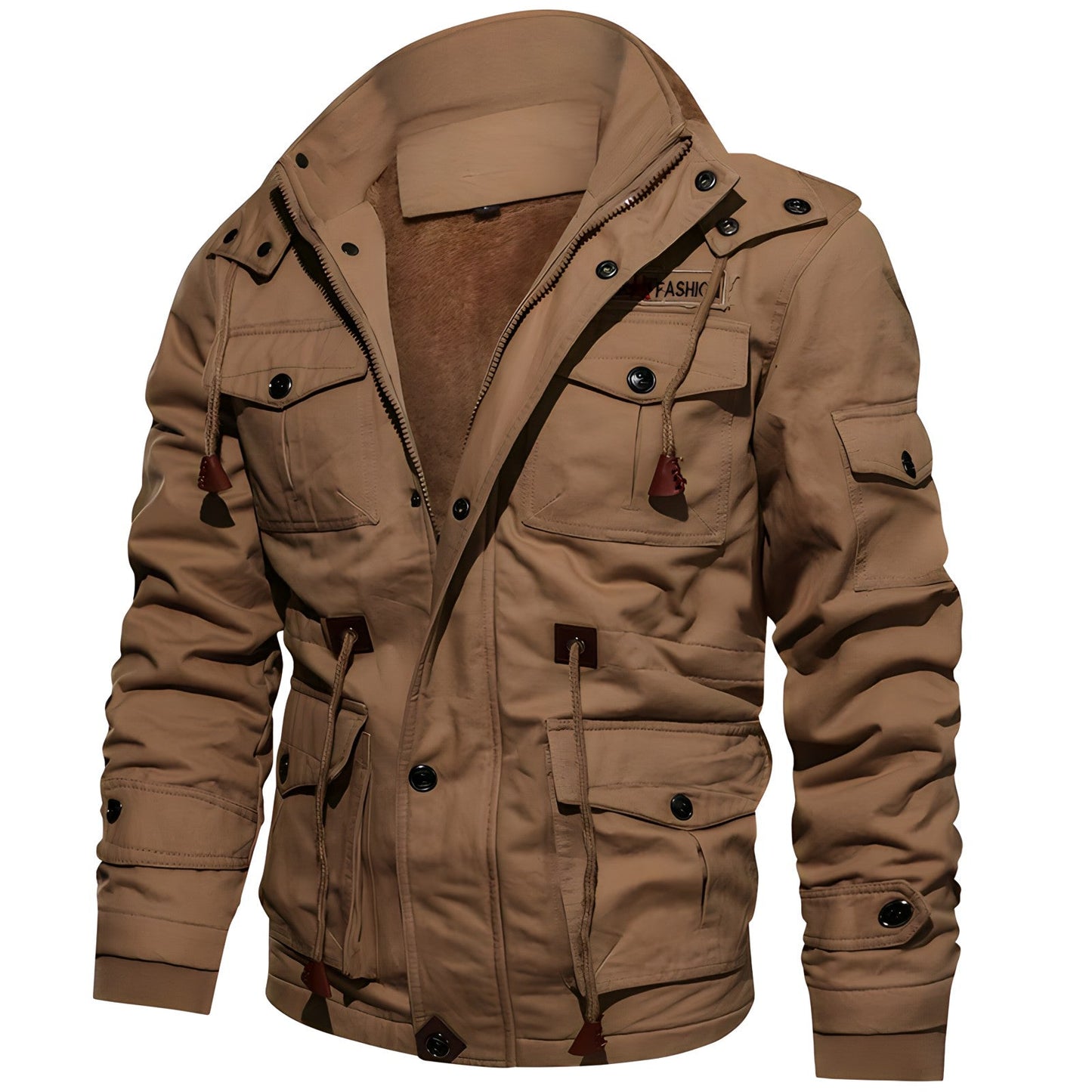 WW | Men's Winter Jacket with Button and Zipper Front Closure Style
