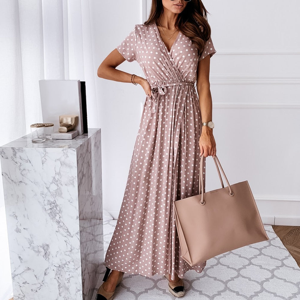 WW - Langes gepunktetes Kleid