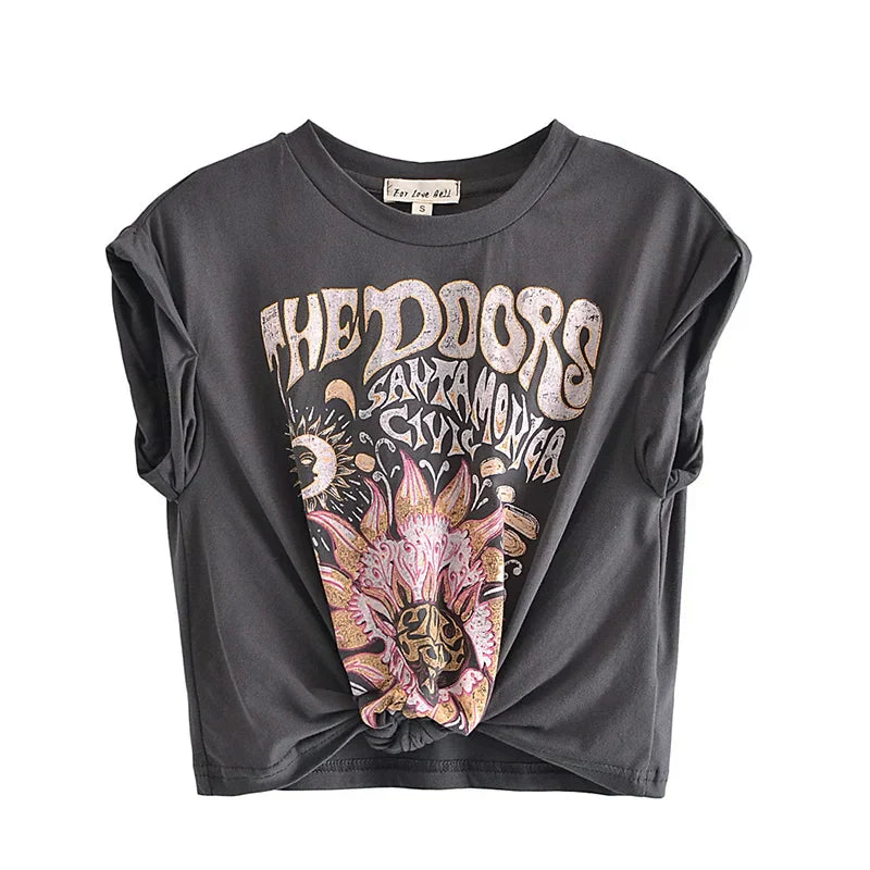 WW | Crop-T-Shirt mit Knopfdetail
