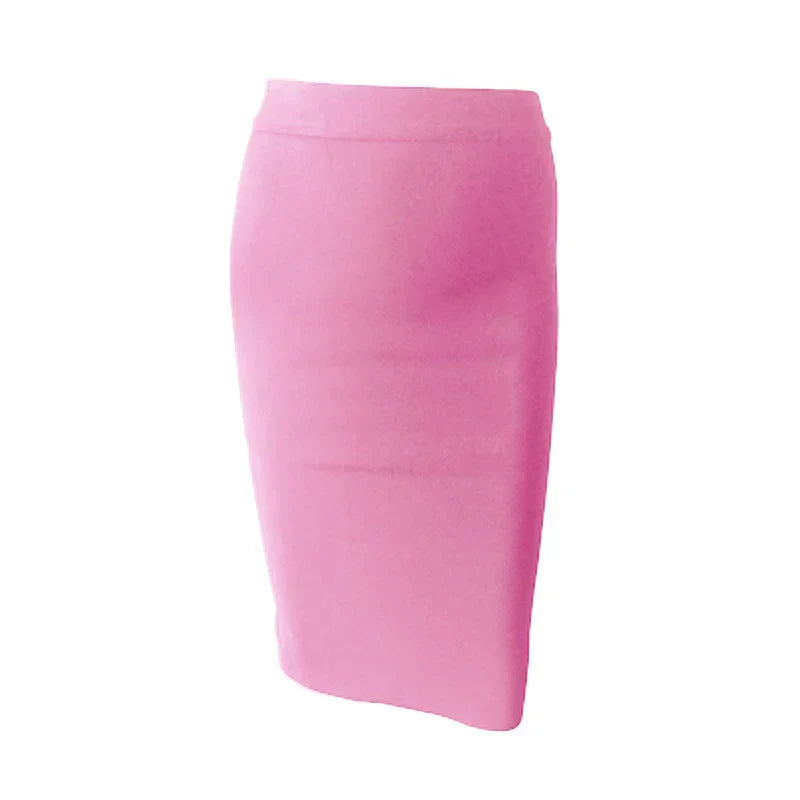 WW | Wholesale Women's Summer Fashion Sexy Black Blue Orange Red Beige Bandage Skirt Designer A-Line Pencil Skirt Faldas 60cm