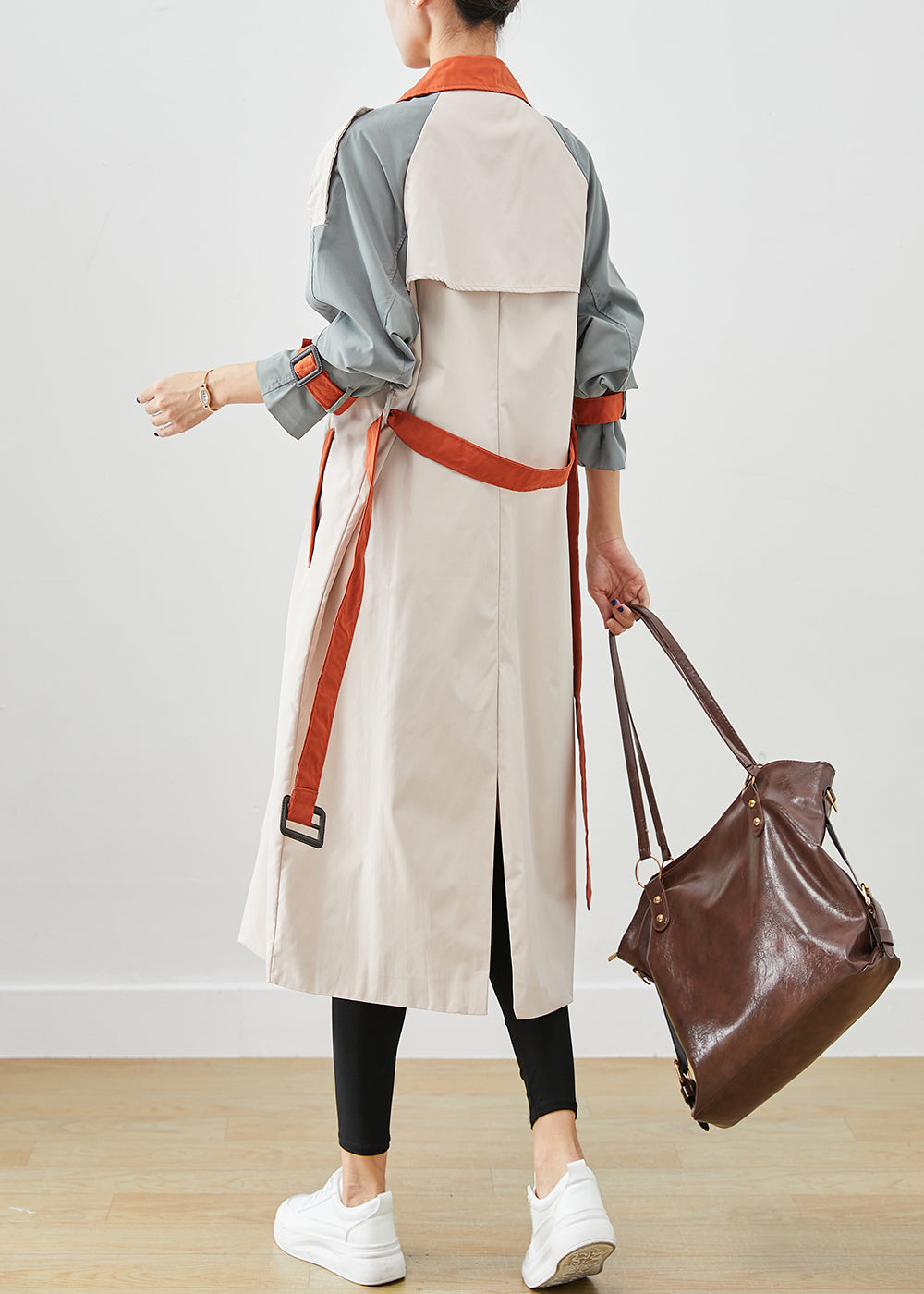 WW | Color Block Double-Breasted Patchwork Cotton Coats