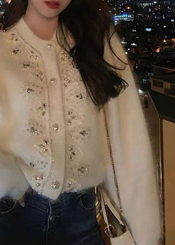 WW | White Button Nail Pearl Ma Hai Mao Jackets