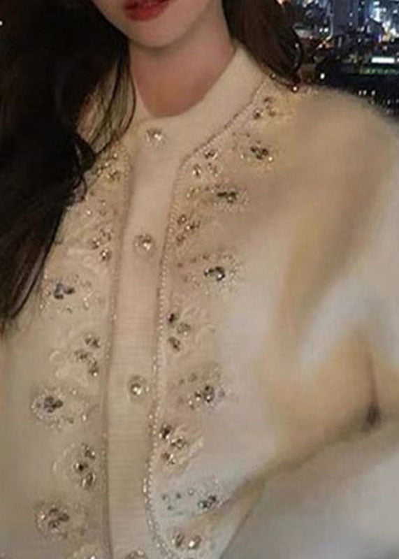 WW | White Button Nail Pearl Ma Hai Mao Jackets