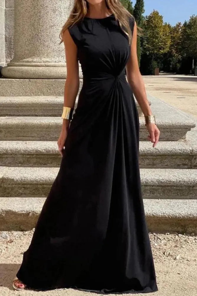 WW | Elegantes Langarmkleid mit Revers und glattem V-Ausschnitt für Frauen