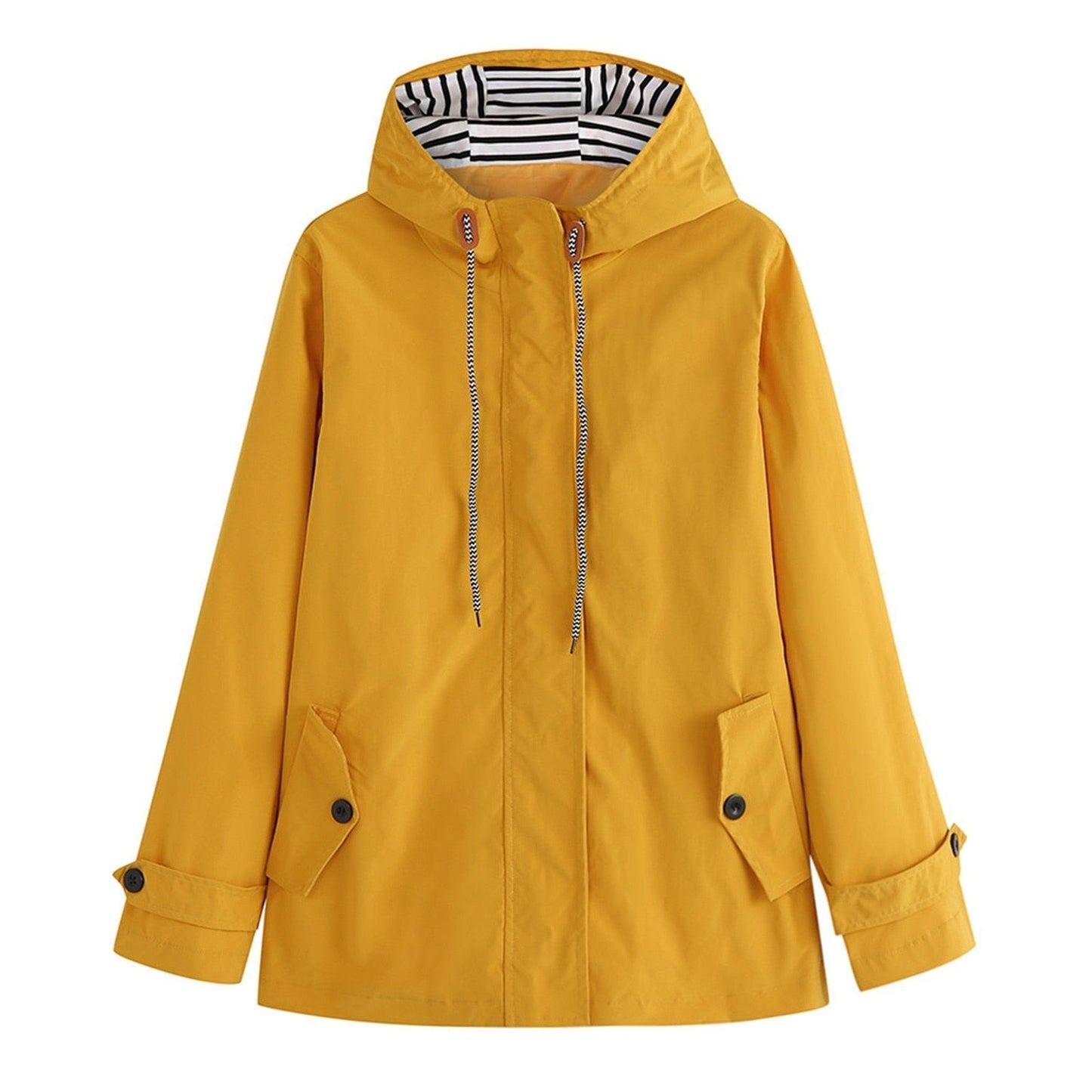 WW | Women's Rain Jacket with Striped Hood