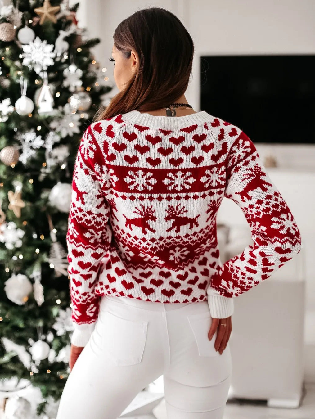 WW - Hässlicher Weihnachtspulli - Klassisches Schneeflockenmotiv