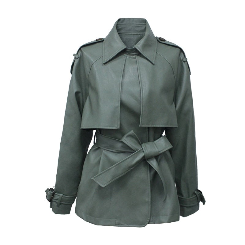 WW | Short leather coat for women