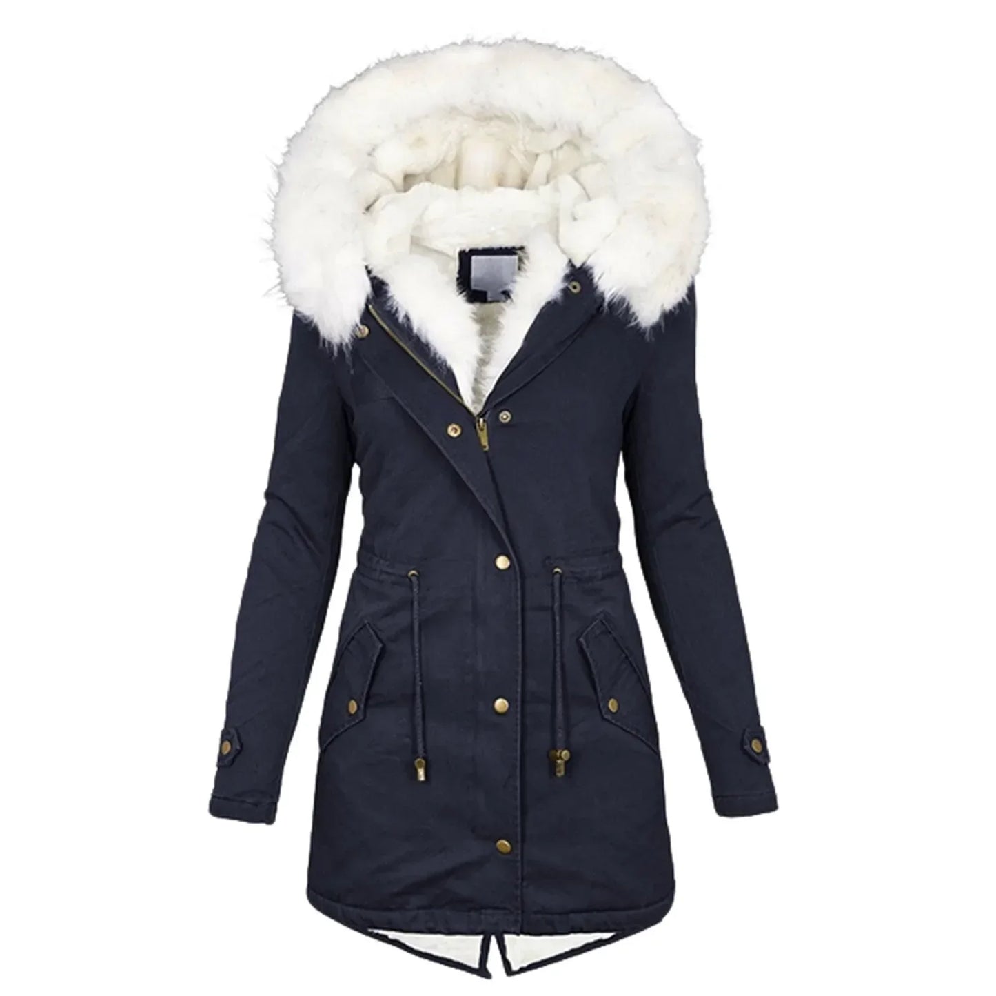WW | Parka-Mantel mit Kapuze und Pelzfutter für Frauen