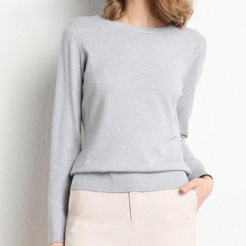 WW | Sweatshirt - Weiche Wollmischung - runder Ausschnitt - lange Ärmel - bequeme Passform