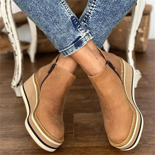 WW | Flache Kunstleder Stiefeletten für Damen - Perfekt für Casual Days