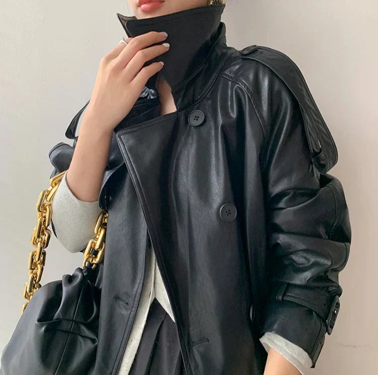 WW | Damenjacke - Zeitloser Lederlook mit eleganten Details