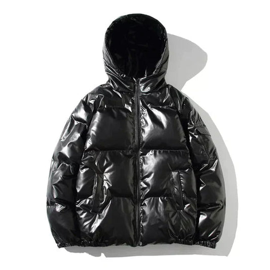 WW | Winddichte metallische Winter-Pufferjacke