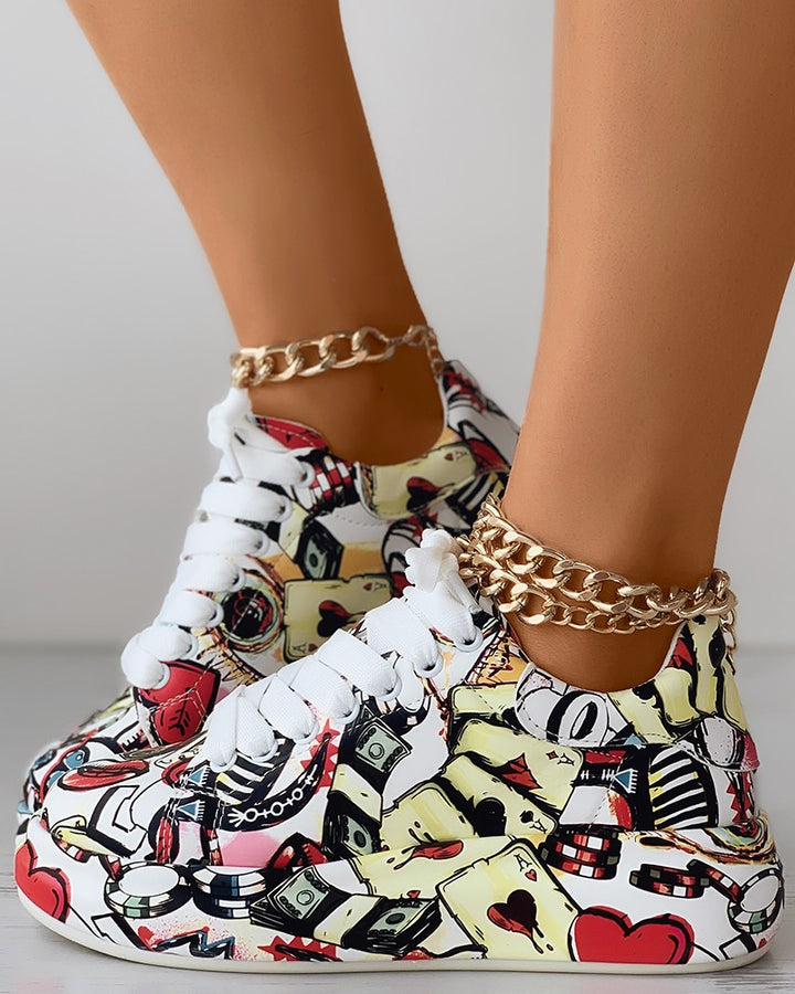 WW | Lässige Sneakers im Graffiti-Stil für Frauen