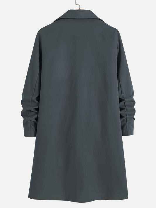 WW | Trench Coat Wool Blend Single-Breasted Wool Trench Coat