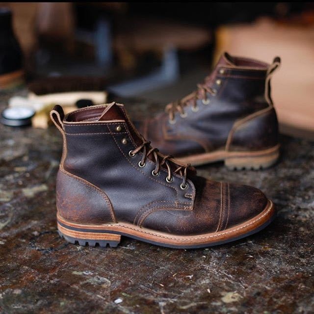 WW | Ankle Boots - Leather Look with Lacing and Cap Toe