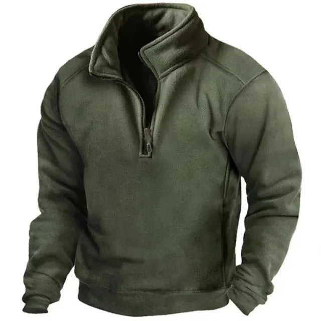 WW | Fleece-Pullover - Bequemer Halber-Zip-Pullover