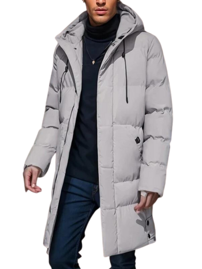 WW | Warm Hooded Long Coat Men's Winter Jacket