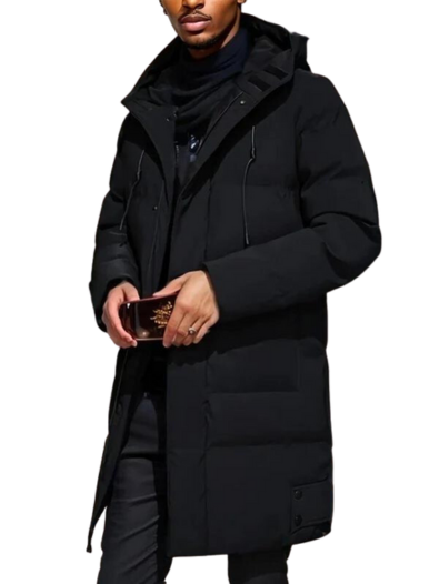 WW | Warm Hooded Long Coat Men's Winter Jacket