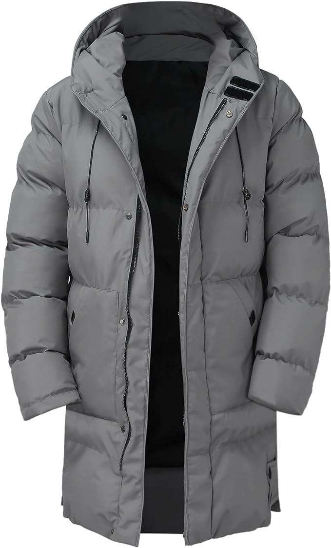 WW | Warm Hooded Long Coat Men's Winter Jacket