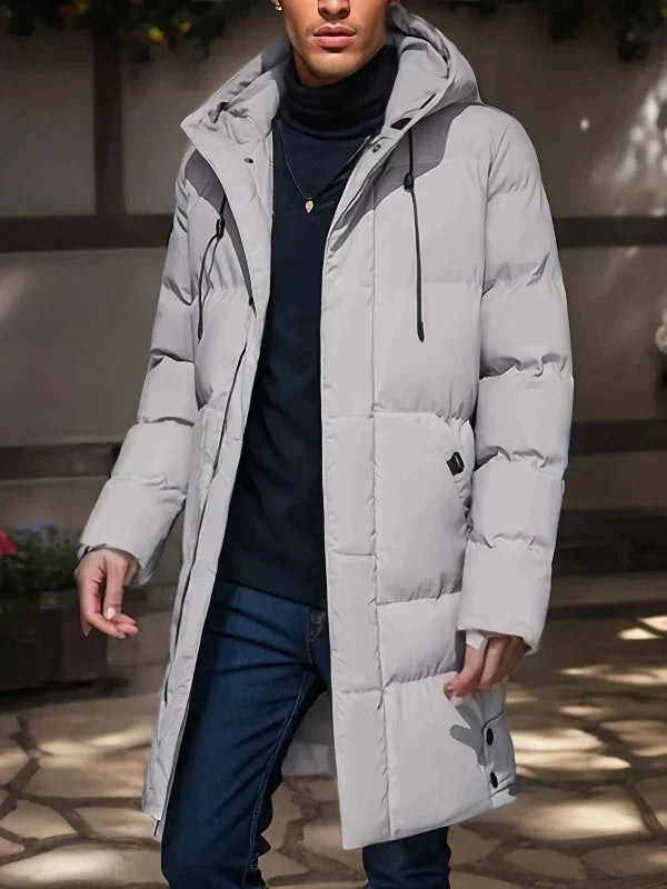 WW | Warm Hooded Long Coat Men's Winter Jacket