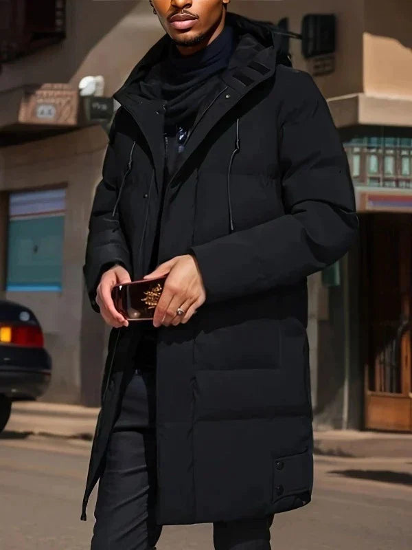 WW | Warm Hooded Long Coat Men's Winter Jacket