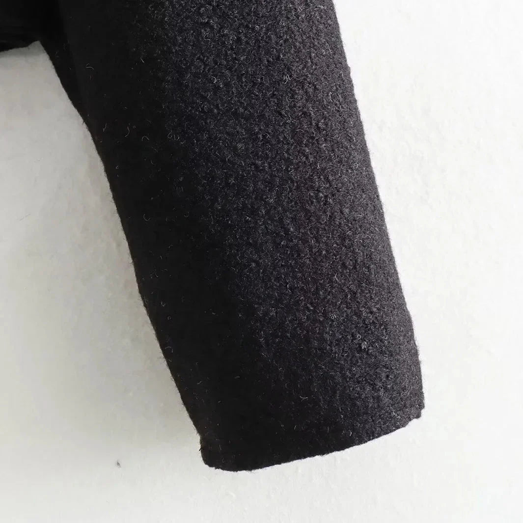 WW | Short Pocket Zipper Wool Jacket for Women