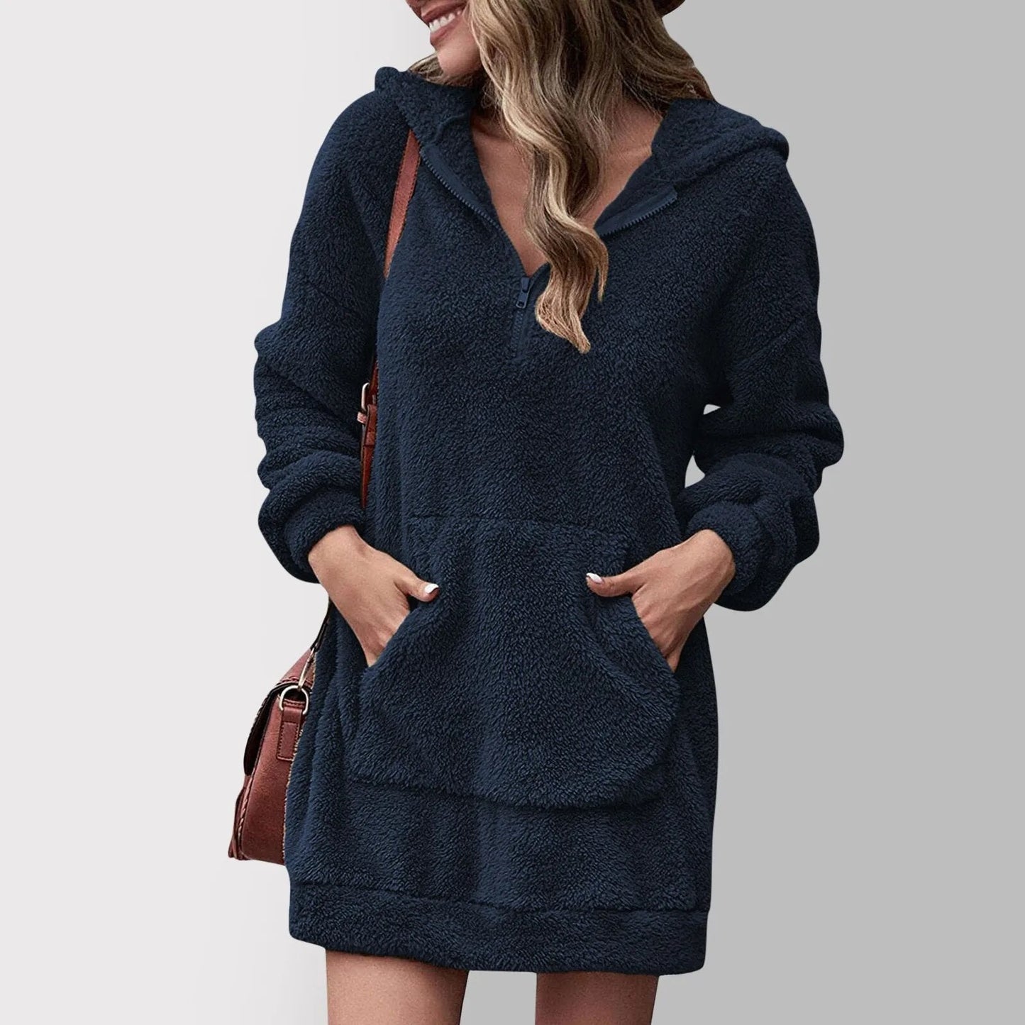 WW | Fluffy hooded sweater dress