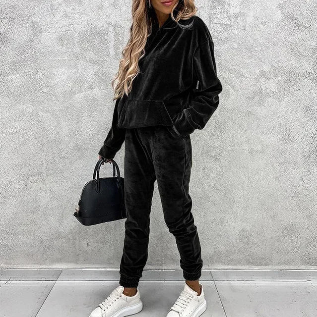 WW | Luxus Samt Jumper Und Jogginghose Set