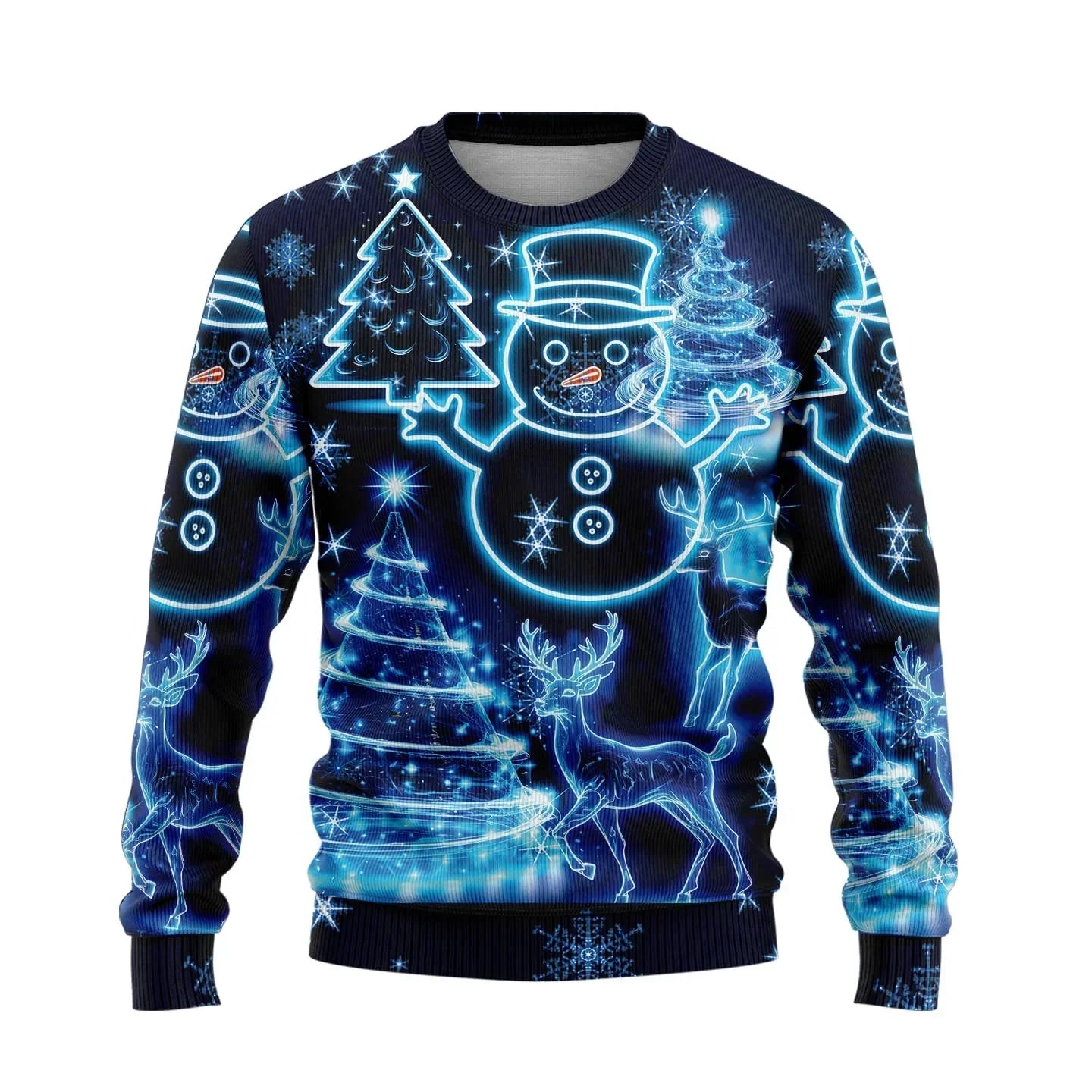 WW | Christmas Sweater - Knitted Deer Print, Warm Comfort & Festive Winter Style