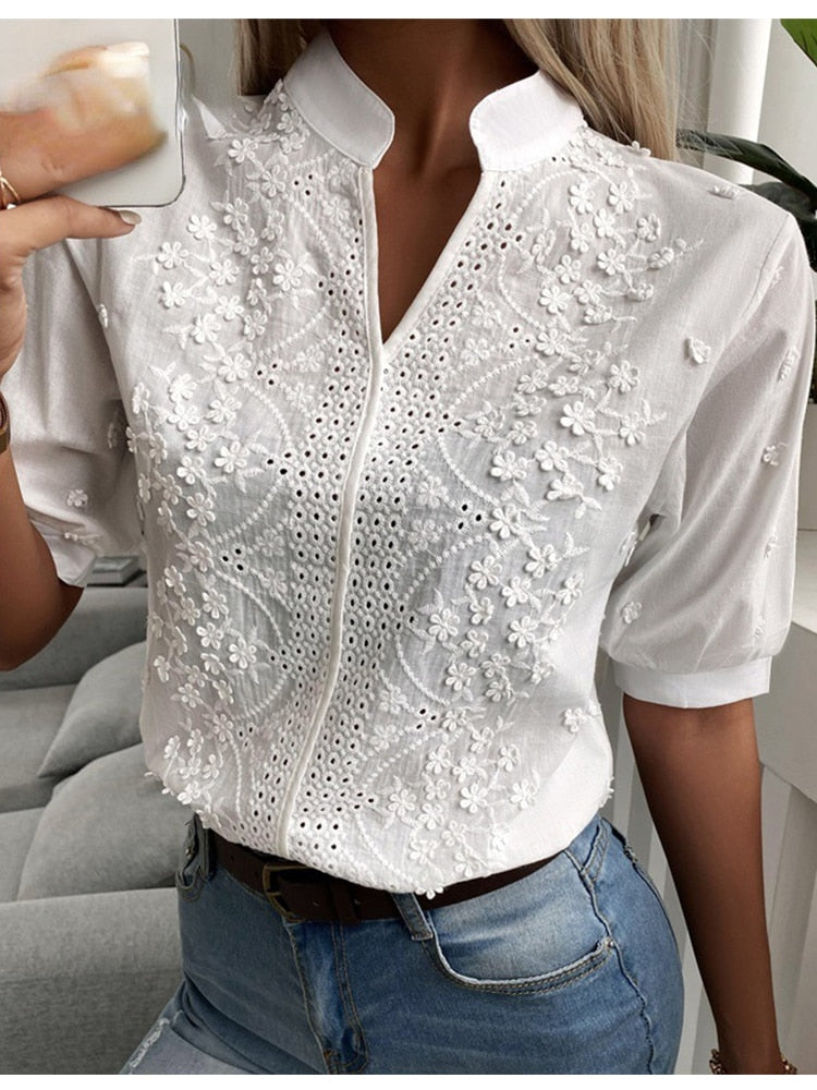 WW | Elegant Short Sleeve Blouse