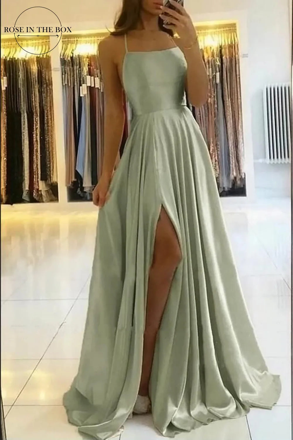 Elena | Old Rose Satin Prom Dress