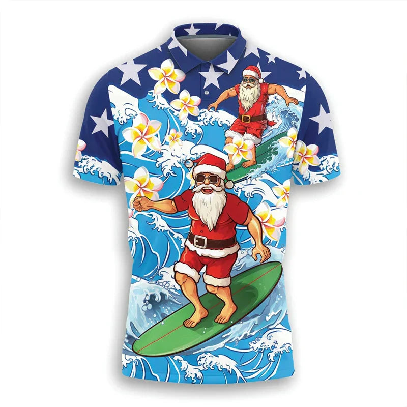 WW | Santa Claus Polo Shirt - Stylisches Herrenpoloshirt mit festlichem Design und bequemem Schnitt