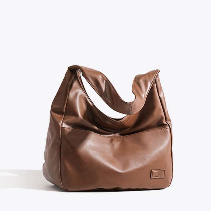 Faux Leather Hobo Messenger Bag