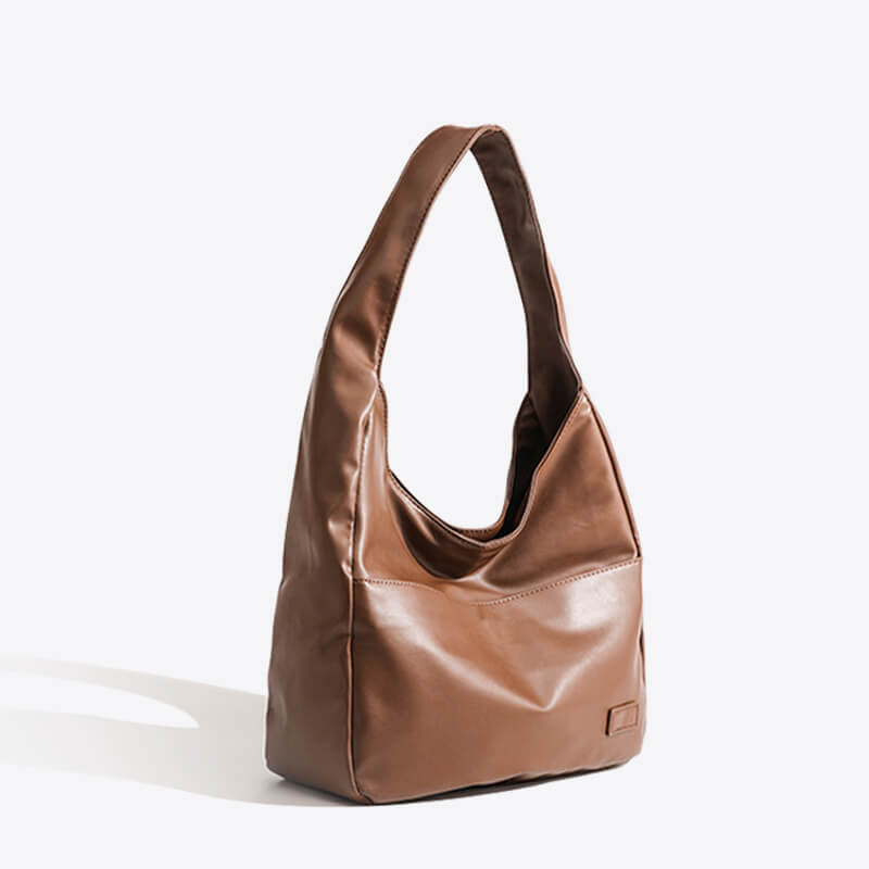 Faux Leather Hobo Messenger Bag