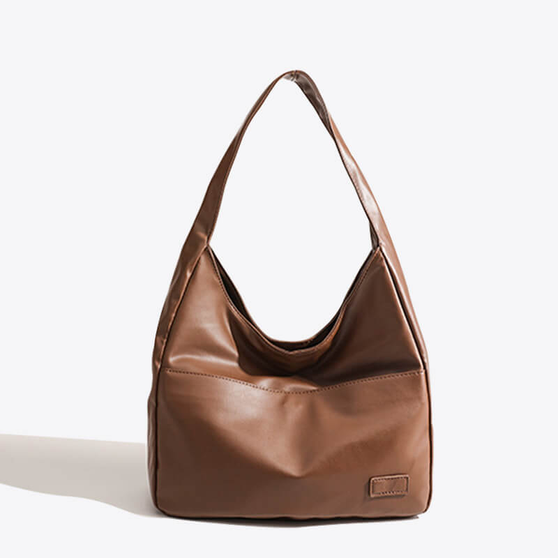 Faux Leather Hobo Messenger Bag