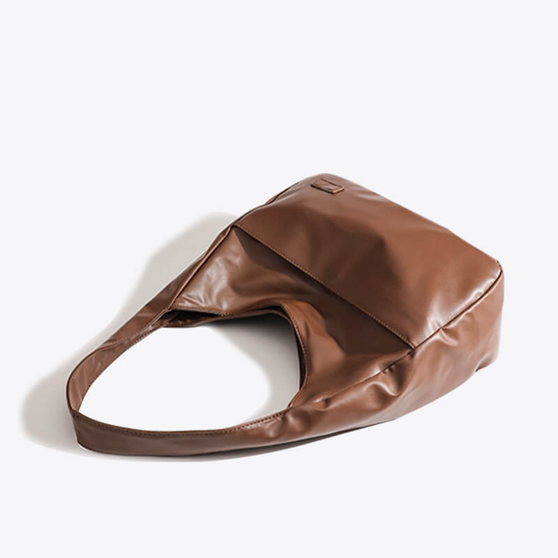 Faux Leather Hobo Messenger Bag