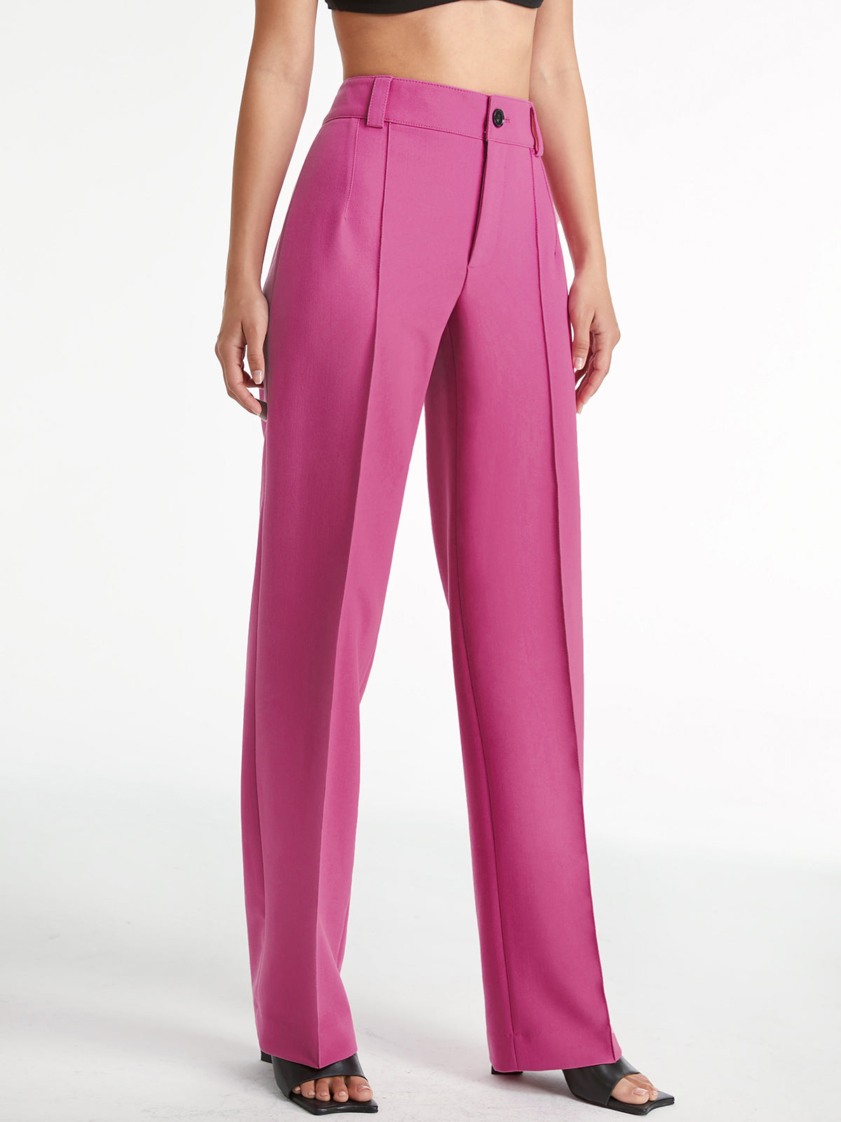 WW | High-Waisted Fabric Trousers for Women