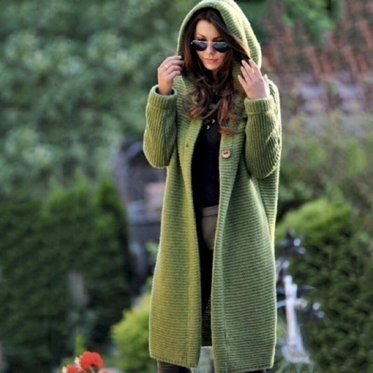 WW | Hooded Strickjacke Baumwolle Polyester Mischung