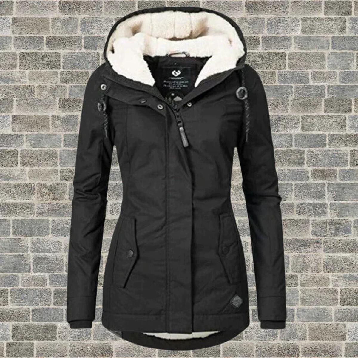 WW | Hooded Wintermantel mit Taschen Für Frauen