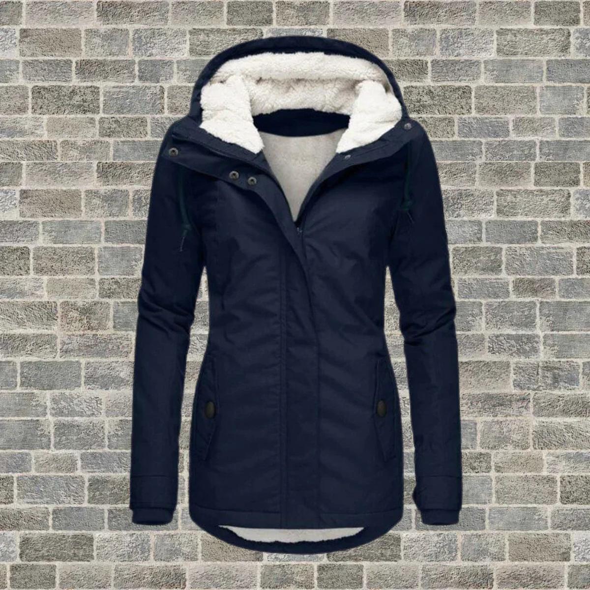 WW | Hooded Wintermantel mit Taschen Für Frauen