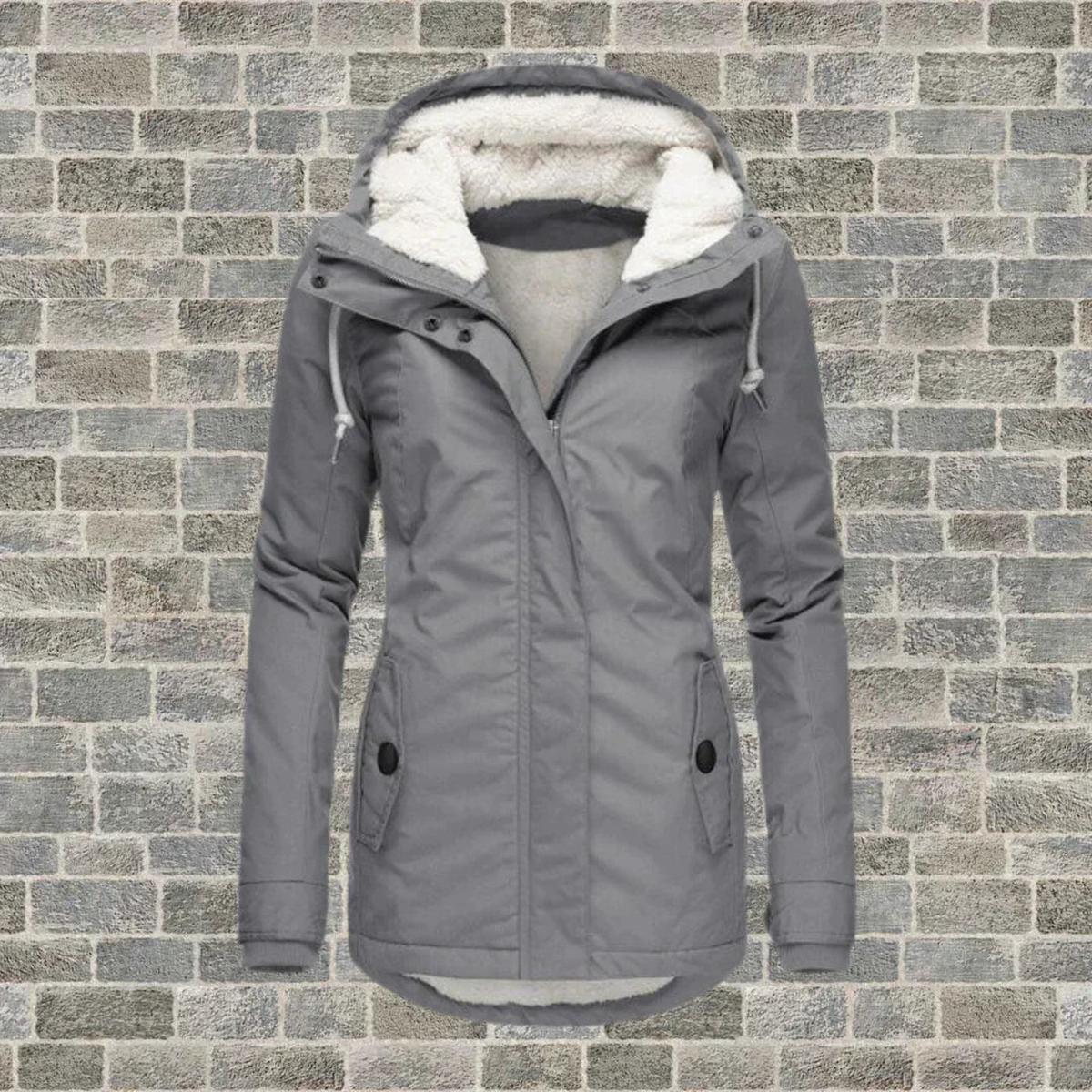 WW | Hooded Wintermantel mit Taschen Für Frauen