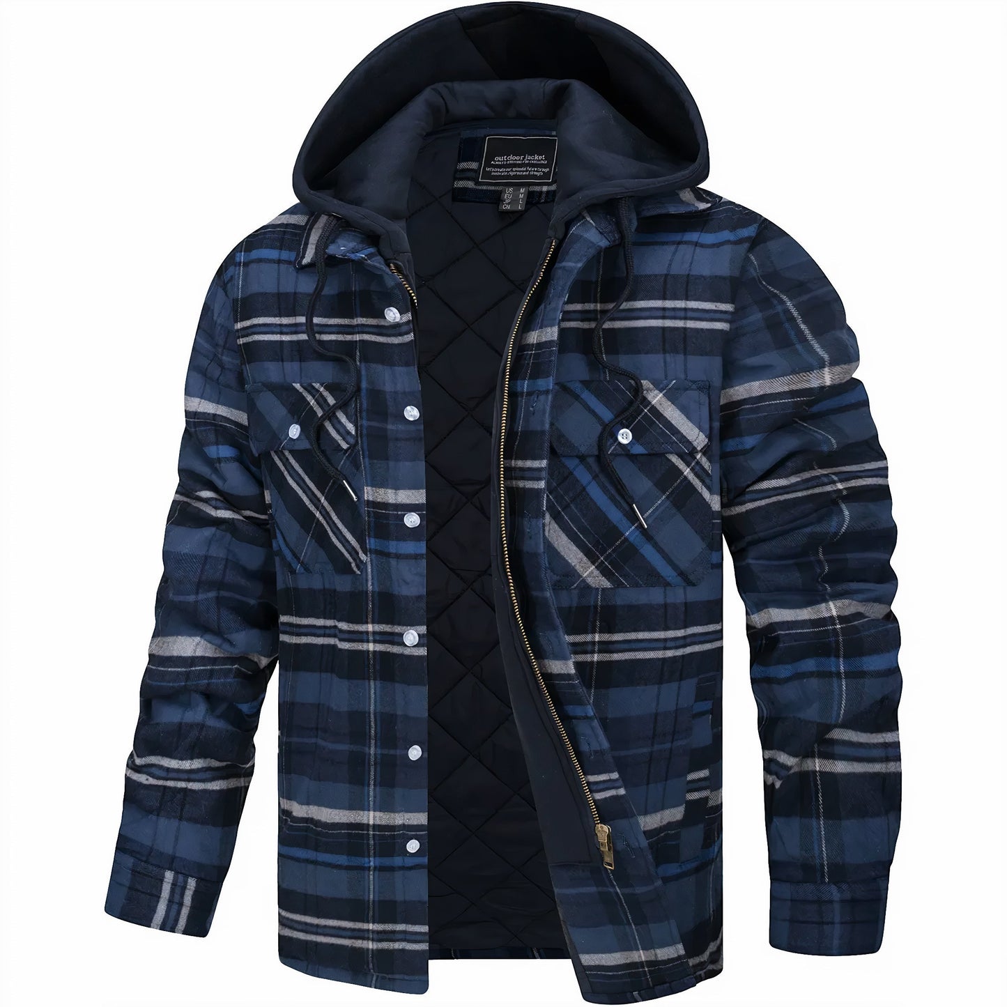 WW | Checked Padded Lining Zip-Up Men's Jacket