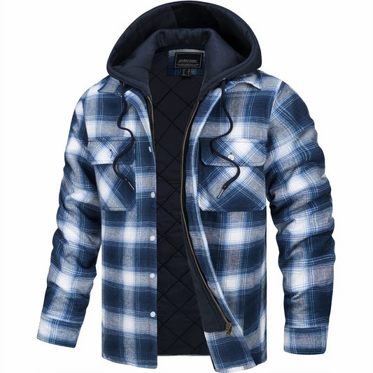 WW | Checked Padded Lining Zip-Up Men's Jacket