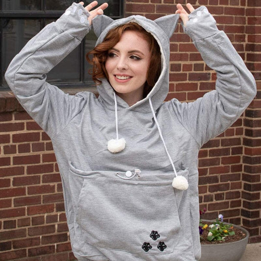 WW | Pet Pouch Long Sleeve Pet Carrier with Cat Pouch Hoodie for Dogs