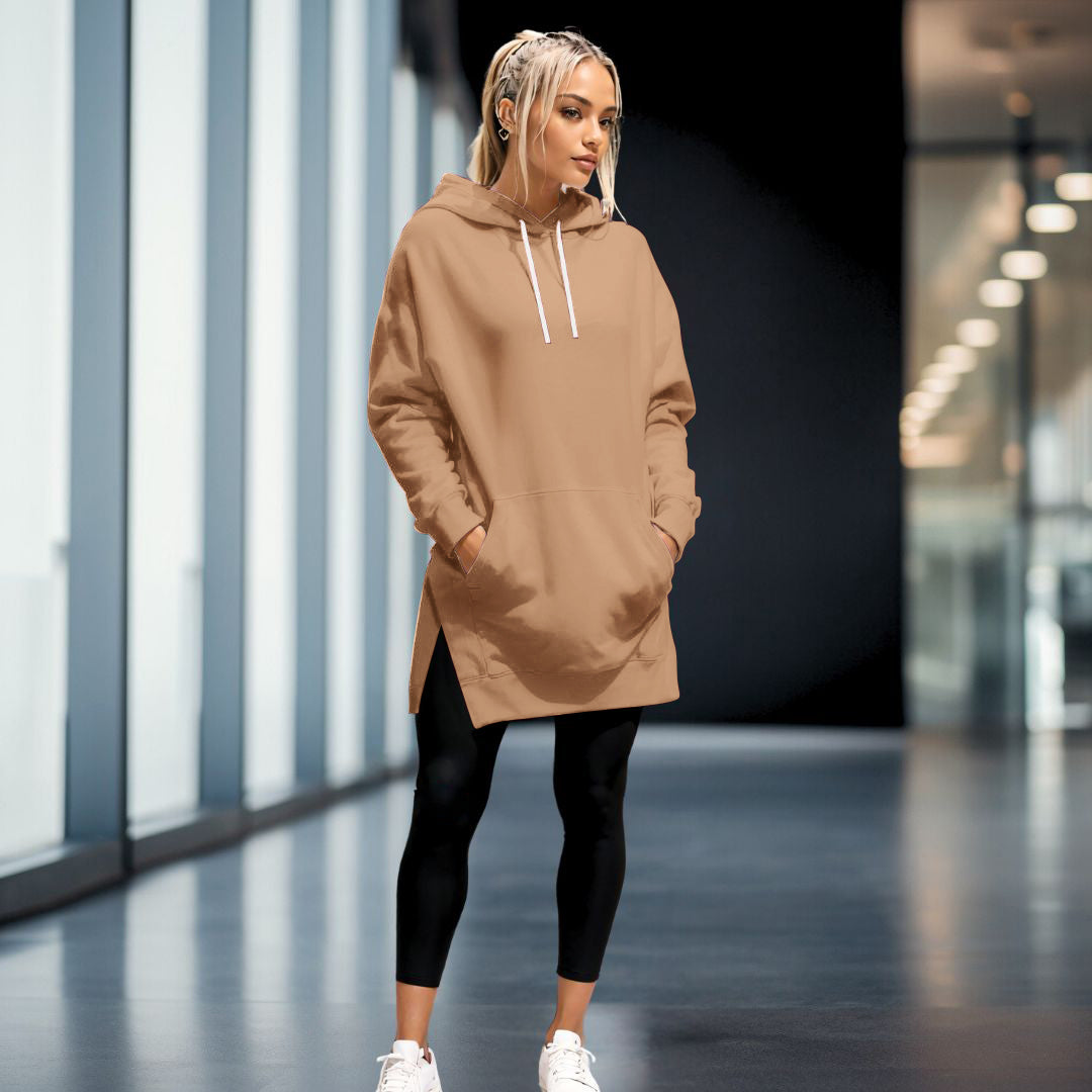 WW | Bequemes Oversize-Kleid mit Kapuze für Damen
