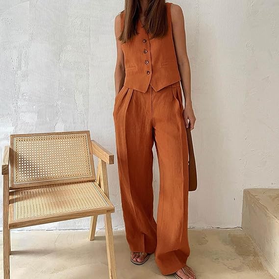 WW | and West Set Sleeveless Wide WW | Two-Piece Women's Co-ord Set