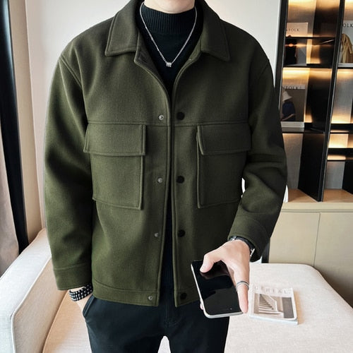 WW | Wolle Casual Warm Herbst Jacke für Männer