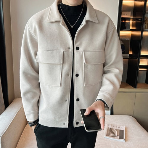 WW | Wolle Casual Warm Herbst Jacke für Männer