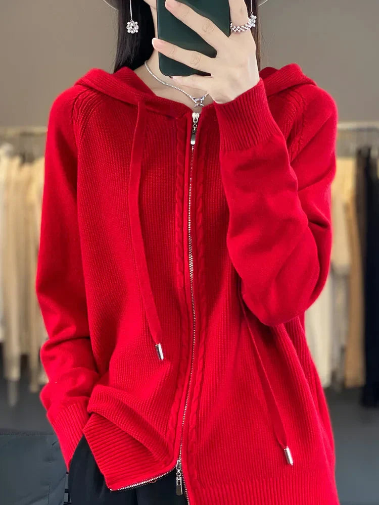 WW | Luxuriöser Kapuzen-Cardigan