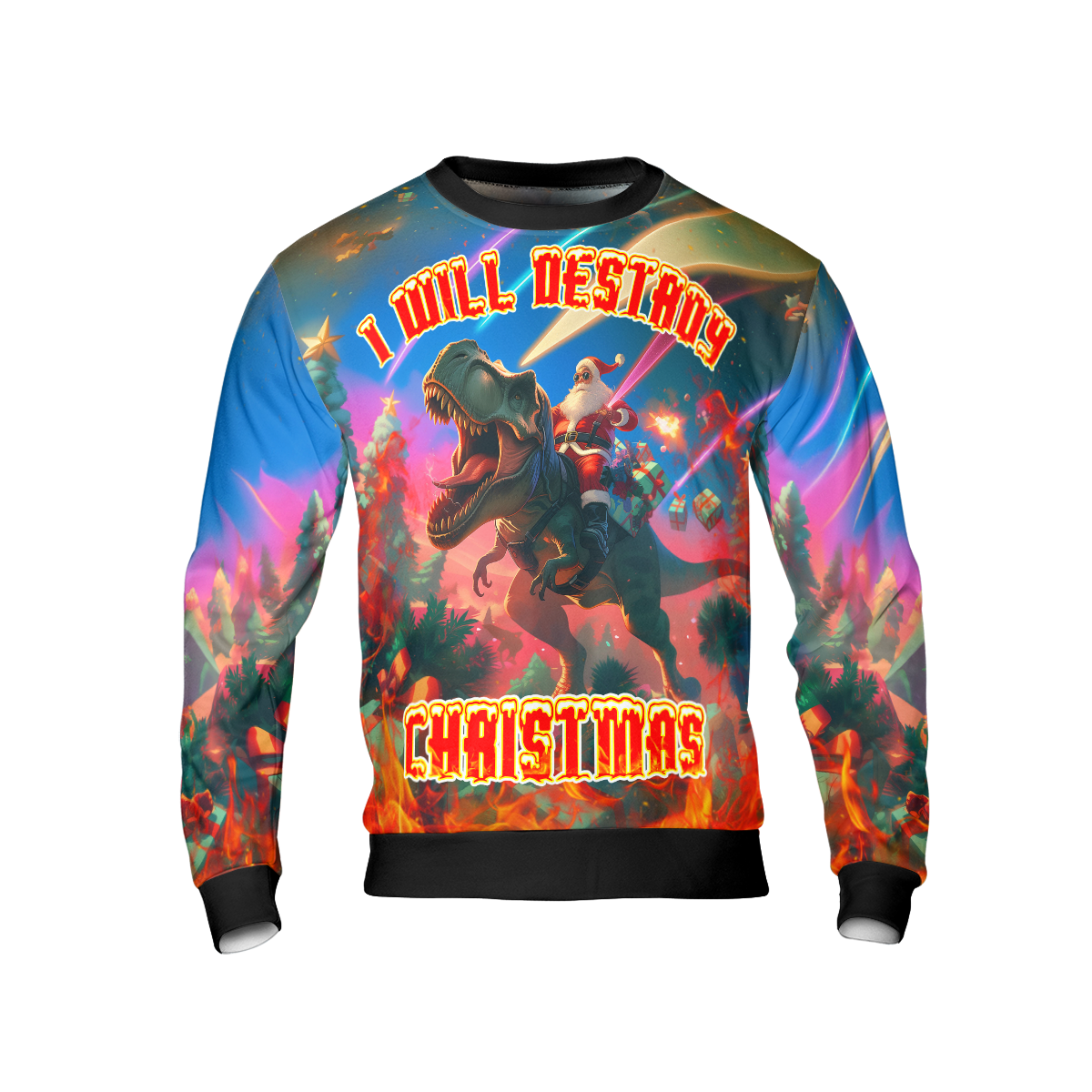 WW | Ich werde Weihnachten zerschlagen Pullover, Santa Hässlicher Weihnachtspullover - HYPERFAVOR